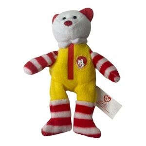 Vintage Ty 2004 McDonald’s Teenie Beanie Ronald McDonald Bear 25th Anniversary